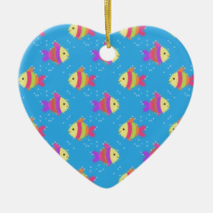 Décoration En Céramique Motif de poissons