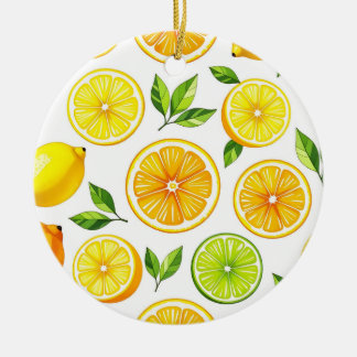Décoration En Céramique Motif de tranche de citron agrume