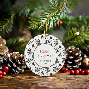 Décoration En Céramique Motif des baies botaniques de Noël Holly moderne