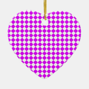 Décoration En Céramique Motif diamant à carreaux blanc violet