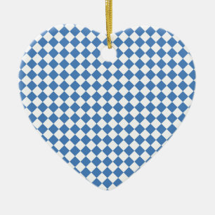 Décoration En Céramique Motif diamant à carreaux bleu blanc
