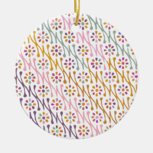 Décoration En Céramique Motif d'illustration botanique bohème coloré