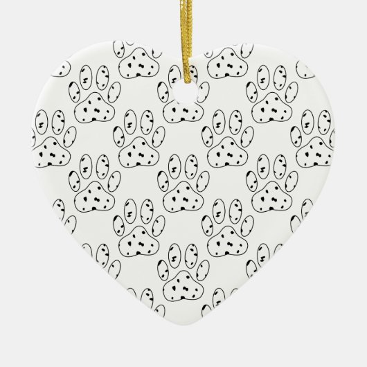 Décoration En Céramique Motif Empreinte de patte dalmate (Devant)