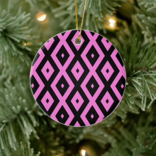 Décoration En Céramique Motif en diamant rose et noir