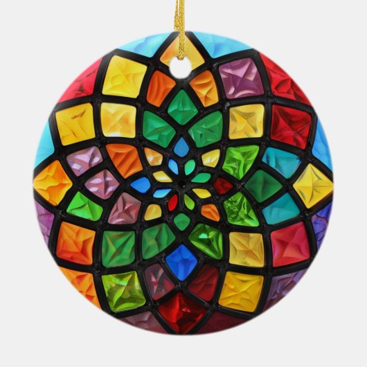 Décoration En Céramique Motif en verre de Noël (Dos)