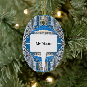 Décoration En Céramique Motif et texte fractionné psychédélique