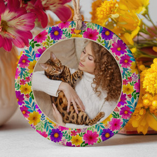 Décoration En Céramique Motif floral à l'aquarelle Meilleure maman pour ch