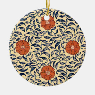 Décoration En Céramique Motif floral de pivoine chinoise Art nouveau vinta