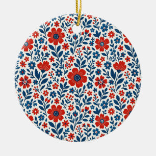 Décoration En Céramique Motif floral sur le thème des États-Unis/Américain