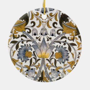 Décoration En Céramique Motif floral William Morris Lodden : bleu or