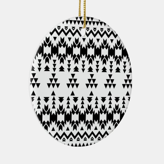 Décoration En Céramique Motif géométrique Aztec noir et blanc (Droite)