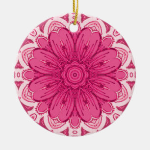 Décoration En Céramique Motif géométrique de marguerite en corail et rose 