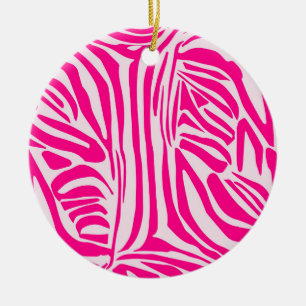 Décoration En Céramique Motif imprimé zèbre rose