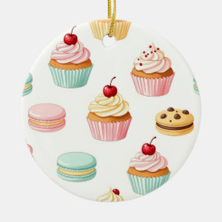 Décoration En Céramique Motif Macaron Cupcake Sucré