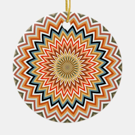 Décoration En Céramique Motif Mandala Zigzag (Devant)