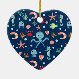 Décoration En Céramique Motif mignon de vie marine de l'océan