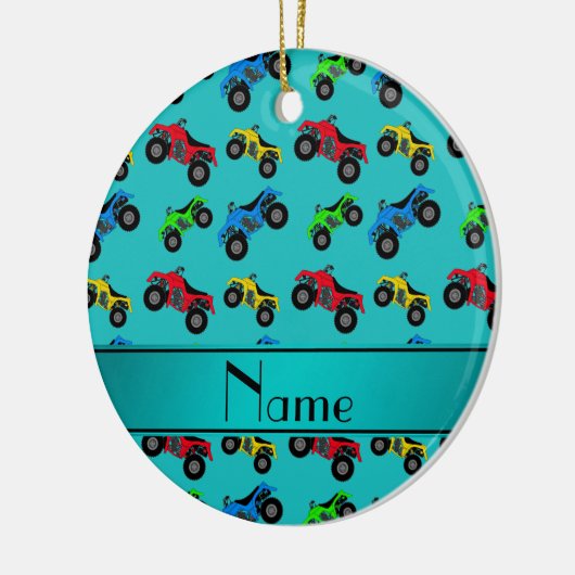 Décoration En Céramique Motif nommé personnalisé d'atv de turquoise (Gauche)