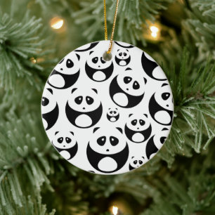 Décoration En Céramique Motif Panda noir et blanc Kawaii