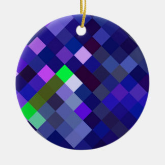 Décoration En Céramique Motif Pixelé - Indigo