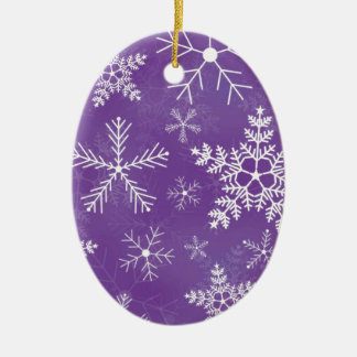 Décoration En Céramique Motif pourpre et blanc de flocon de neige