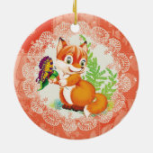 Décoration En Céramique motif renard et papillon (Dos)