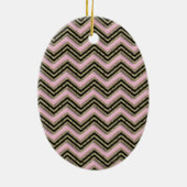 Décoration En Céramique Motif Zigzag noir et rose (Dos)