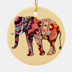Décoration En Céramique Motifs traditionnels chinois d'éléphant animal