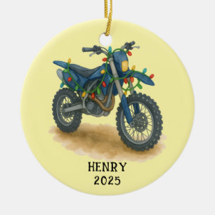 Décoration En Céramique Motocross de Noël personnalisé pour garçons