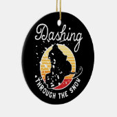 Décoration En Céramique Motoneige - Dashing À Travers La Neige (Droite)