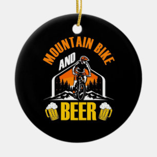 Décoration En Céramique Mountain Bike And Beer