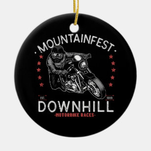 Décoration En Céramique Mountainfest Downhill Motorbike Race Graphic Motor