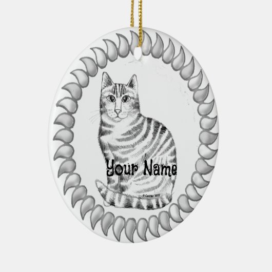 Décoration En Céramique Mouser Tabby Cat (Droite)