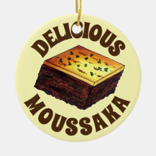Décoration En Céramique Moussaka Grecque Méditerranéen Nourriture Aiguille