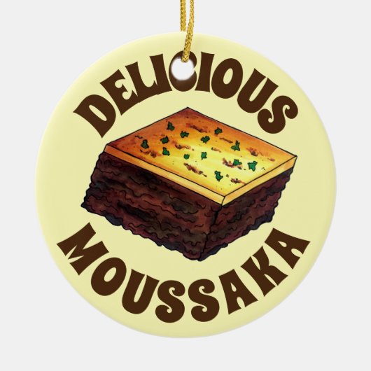 Décoration En Céramique Moussaka Grecque Méditerranéen Nourriture Aiguille (Devant)