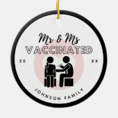 Décoration En Céramique Mr & Ms Vaccinated Romantic Couple Family Name (Dos)