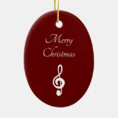 Décoration En Céramique Musical Joyeux Noël Treble Clef Élégant Rouge (Dos)