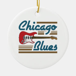 Décoration En Céramique Musique Blues de Chicago Musicien Guitare