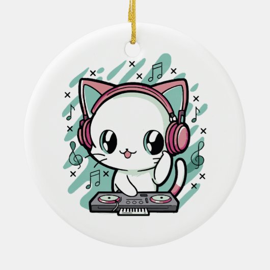 Décoration En Céramique musique de chat (Dos)