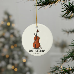 Décoration En Céramique Musique de performance de violoncelliste violoncel