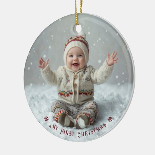 Décoration En Céramique My First Christmas Personalized Photo (Gauche)