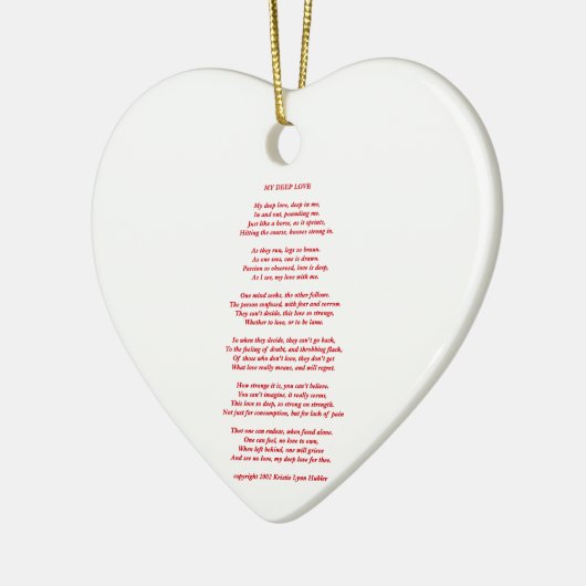 Décoration En Céramique MyDeepLovePoemTextRedOnWhite021411 (Gauche)