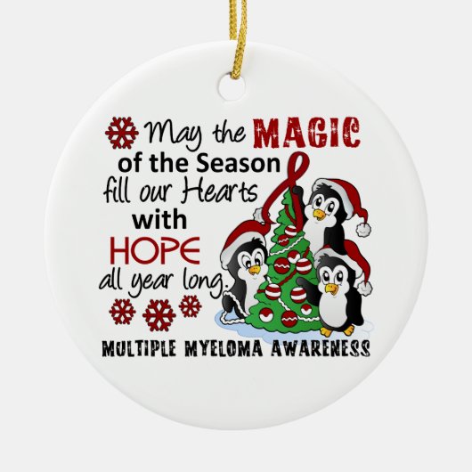 Décoration En Céramique Myélome multiple de pingouins de Noël (Devant)