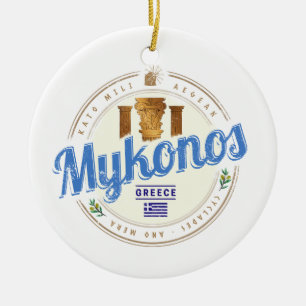 Décoration En Céramique Mykonos Cyclades Îles Grèce Souvenir Vintage