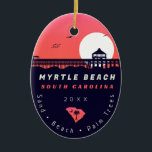Décoration En Céramique Myrtle Beach Pier SC Retro Sunset Souvenirs 60s<br><div class="desc">La plage de Myrtle Beach a été rénovée pour des vacances. Myrtle Beach île de Caroline du Sud souvenir Vintage pour un voyage sur l'île de Caroline du Sud. Illustration de plage de Myrtle Beach pour les vacanciers et les routards de Caroline du Sud. souvenir rétro de Myrtle Beach. Conception...</div>