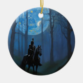 Décoration En Céramique Mystérieux Chevalier Noir dans la Forêt Lune (Devant)