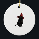 Décoration En Céramique Mystic Black Cat with Dark Red Hat Classic T-Shirt<br><div class="desc">Mystic Black Cat with Dark Red Hat Classic T-Shirt</div>