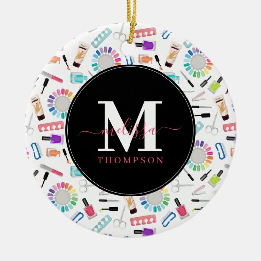 Décoration En Céramique Nails Manicure Pedicure Beauty Salon Monogram (Devant)