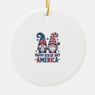 Décoration En Céramique Nains Patriotiques Bonne Fête du 4 Juillet America
