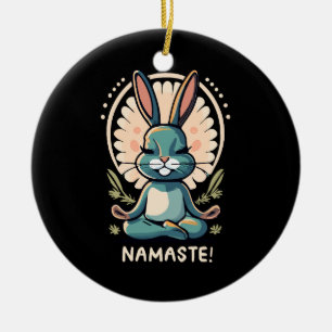 Décoration En Céramique namaste lapin yoga lapin méditation