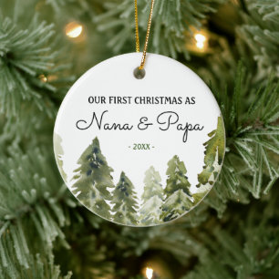 Décoration En Céramique Nana et Papa Notre premier Noël de grands-parents